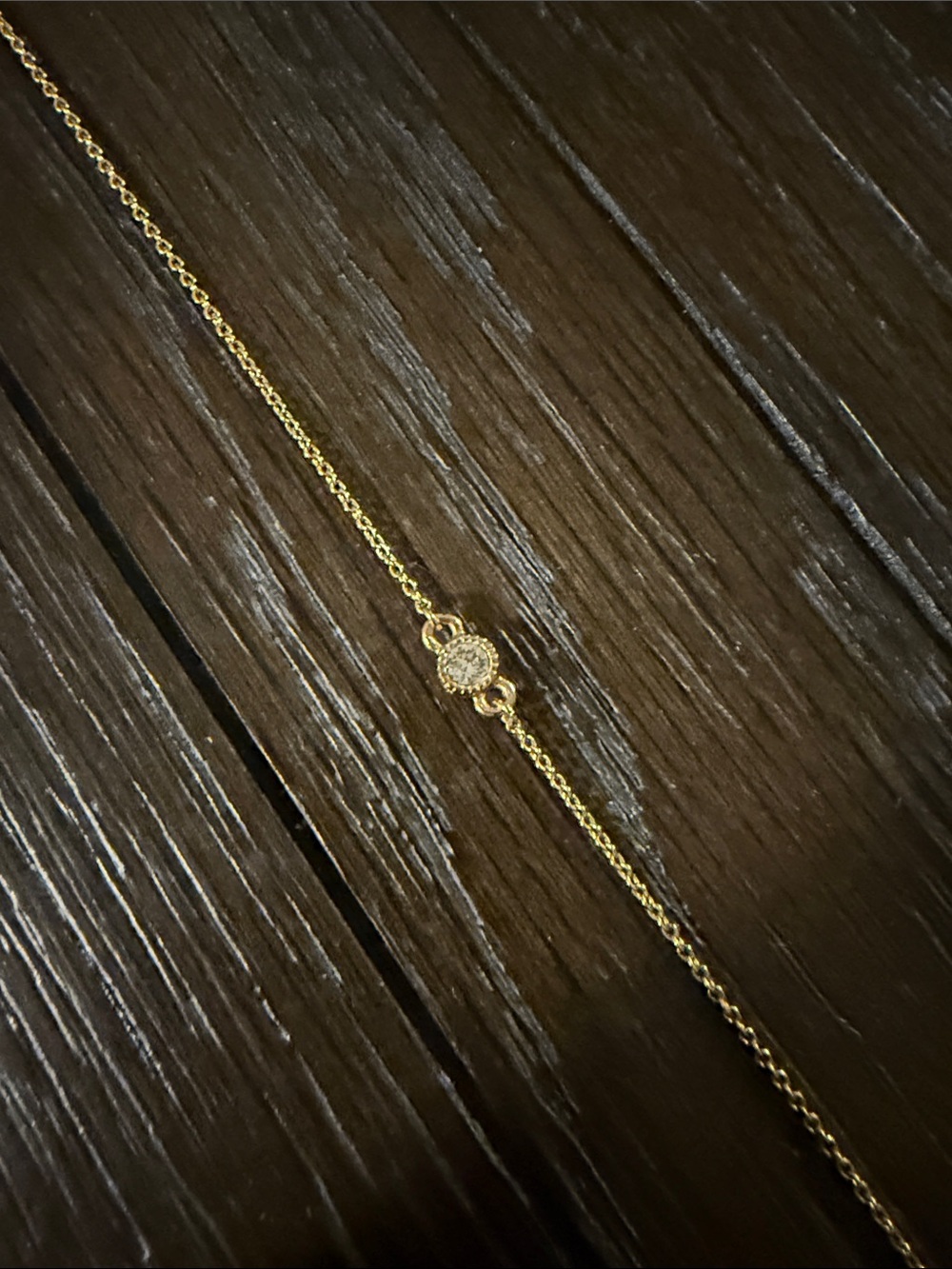 Gold Chain Necklace Center Crystal Accent Brian Anthony one day at a time